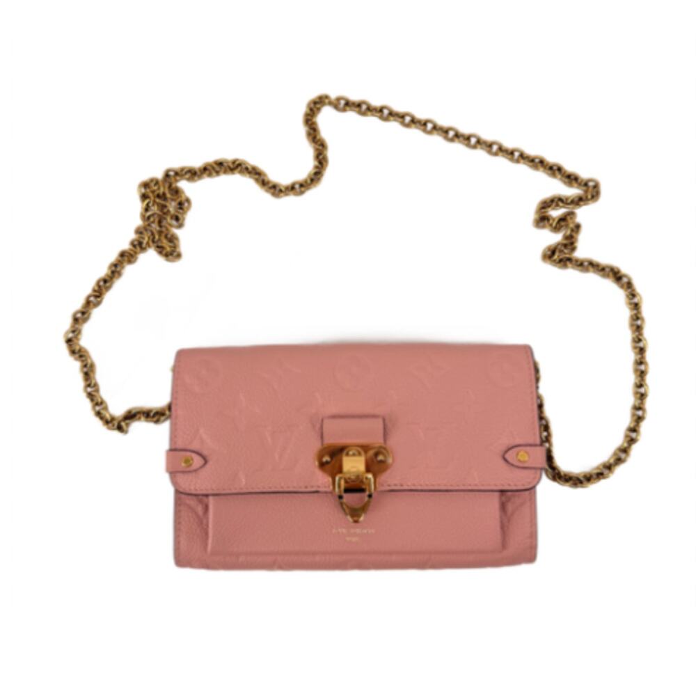 Louis Vuitton Vavin Chain Wallet Rose Poudre Monogram Empreinte Leather Bag OS